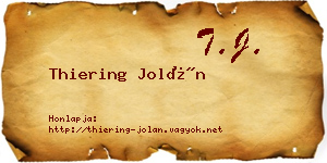 Thiering Jolán névjegykártya
